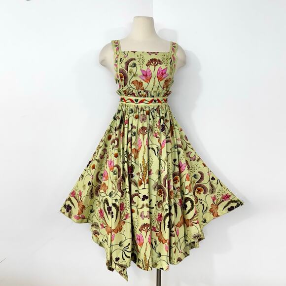 Agua by Agua Bendita Lunatus Habitat Midi Dress Embellished Cotton S - Picture 2 of 16